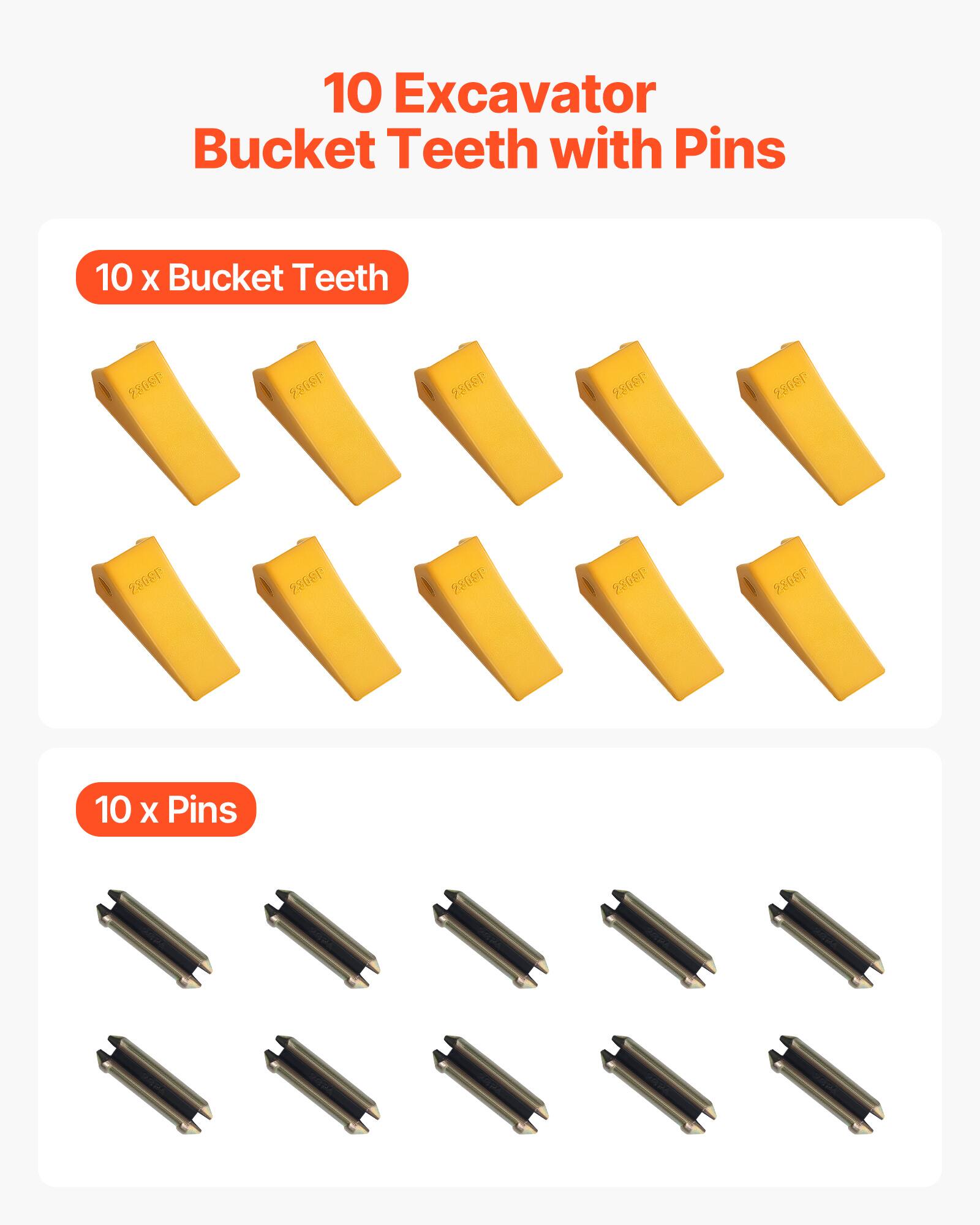 10 Excavator Bucket Teeth with Pins

10 x Bucket Teeth

10 x Pins