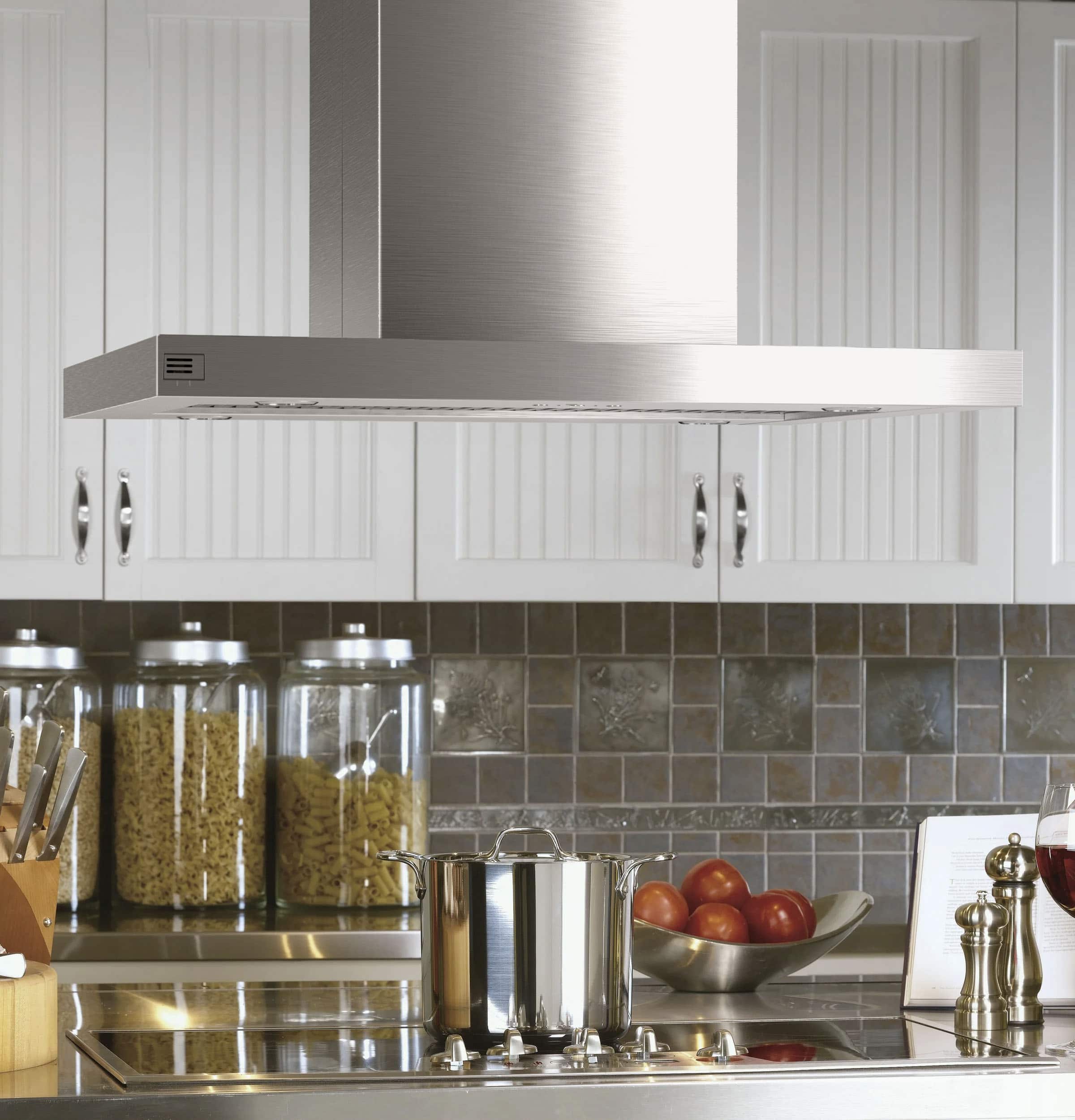 Alt View 13. GE Profile - 36" Convertible Range Hood - Stainless Steel.