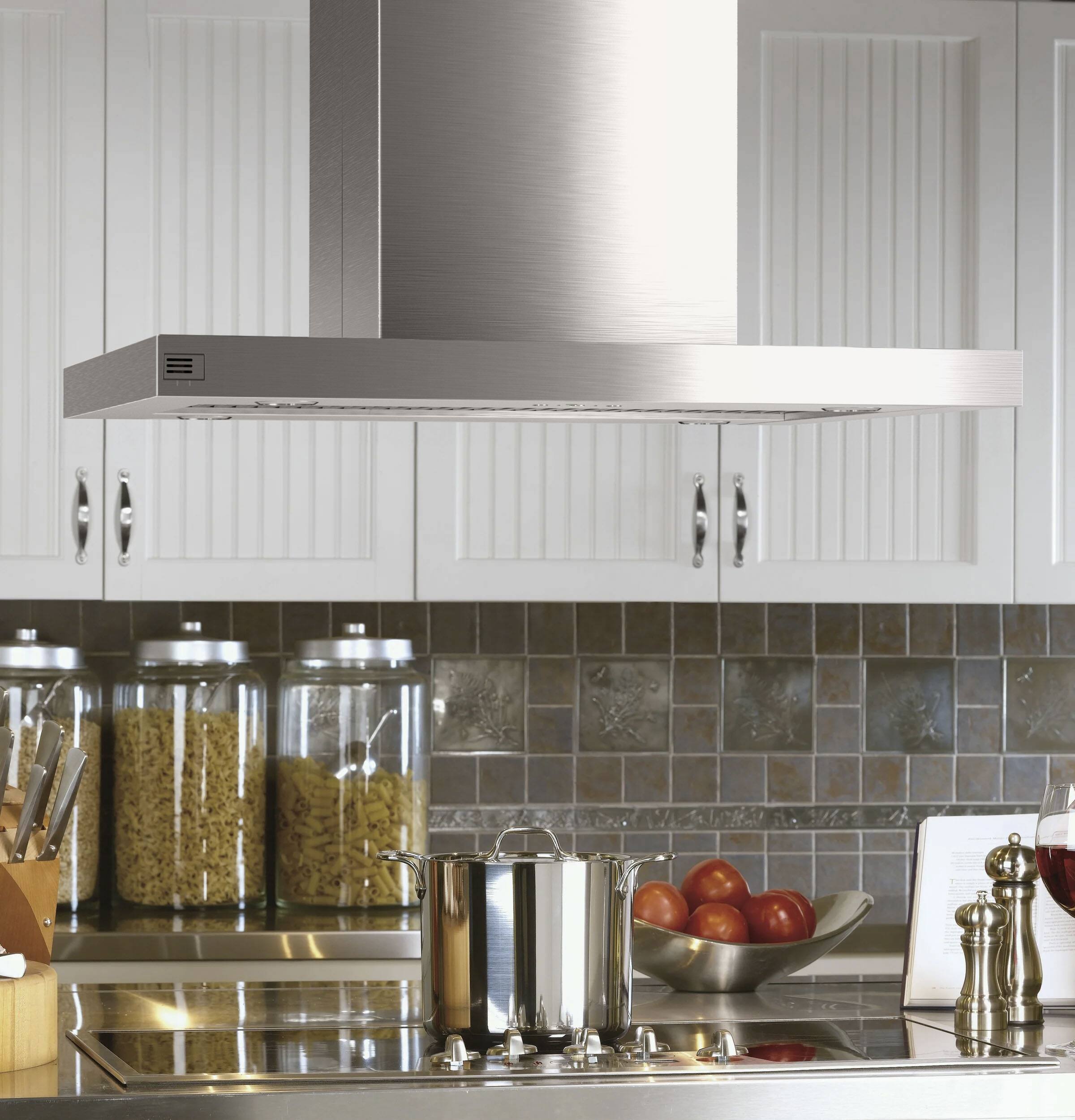 Alt View 13. GE Profile - 36" Convertible Range Hood - Stainless Steel.