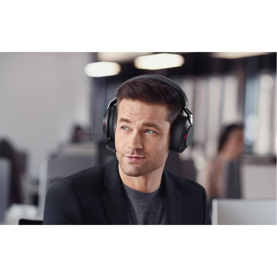 Alt View 4. Jabra - Jabra Evolve2 85 Headset - Stereo - Wireless - Bluetooth - Over-the-head - Binaural - Supra-aural - Black - Black.