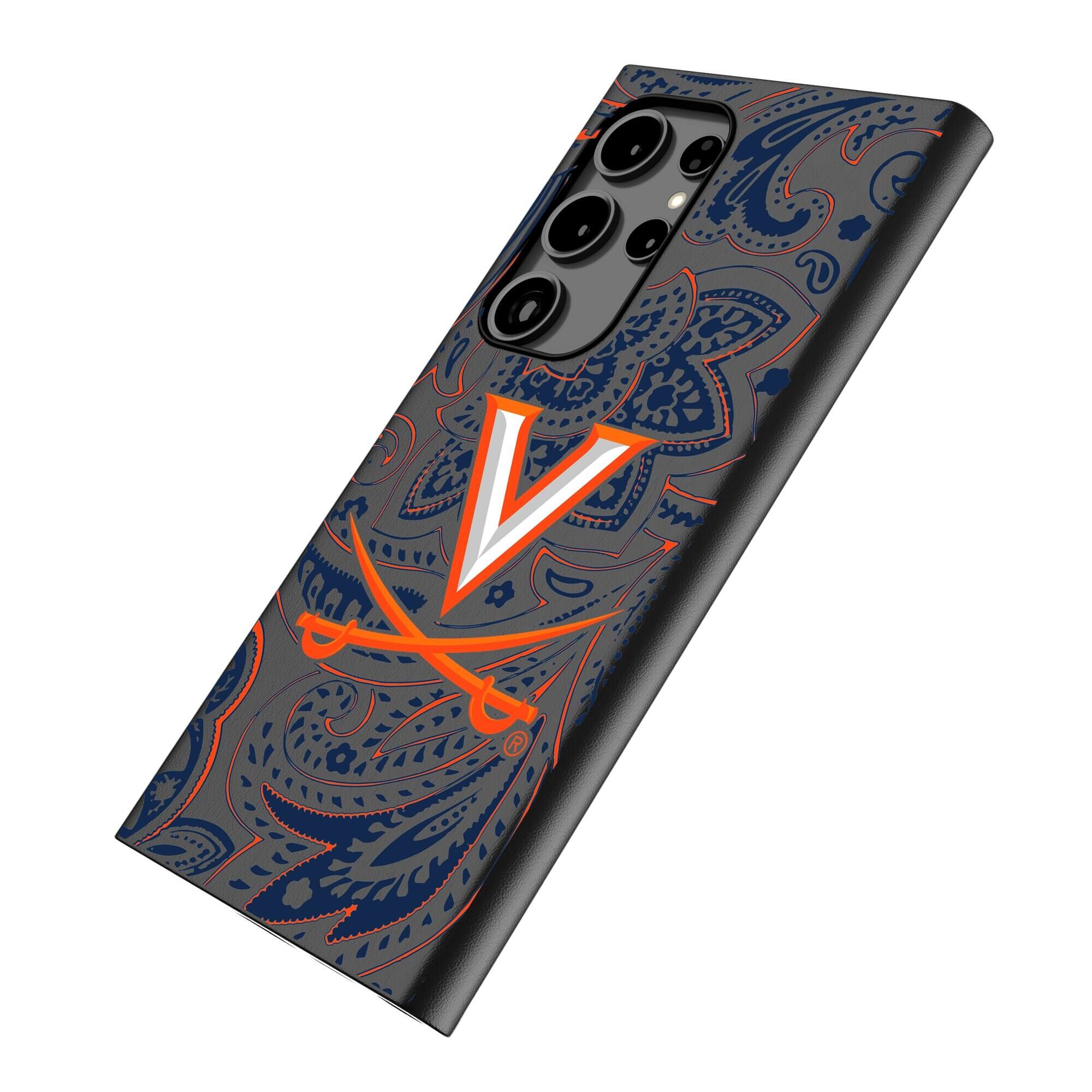 Alt View 1. Keyscaper - Virginia Cavaliers Paisley Galaxy Magnetic Bump Case - S24 - Black.