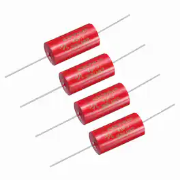 Unique Bargains - 4pcs 4uF 250V Axial MKP Film Capacitor for Audio Speaker Crossover Frequency Divider - Red