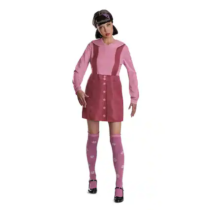 Front. Disguise - Squid Game Young-Hee Doll Deluxe Adult Costume | L 12-14 - Multi-Colored.