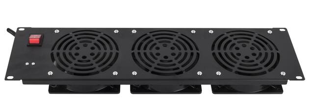 Front. RackSolutions - RackSolutions 3U Horizontal Fan Panel - Black.