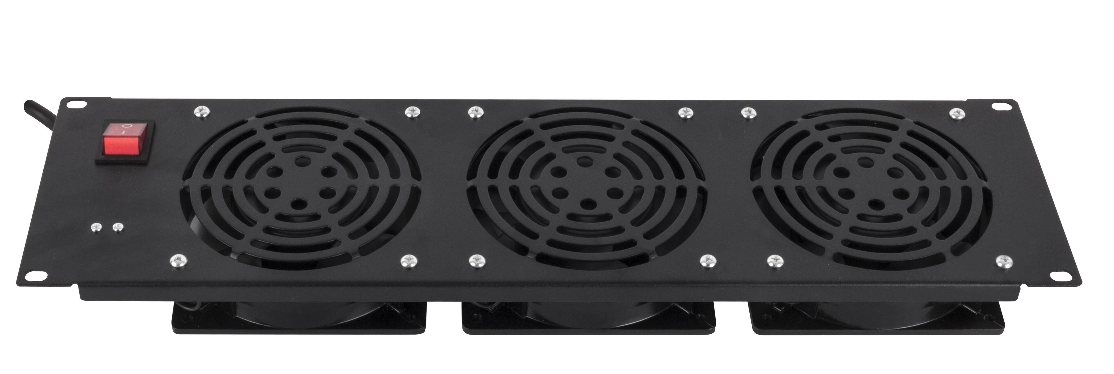 Front. RackSolutions - RackSolutions 3U Horizontal Fan Panel - Efficient Rack Cooling Solution with 120mm Fans - Black.