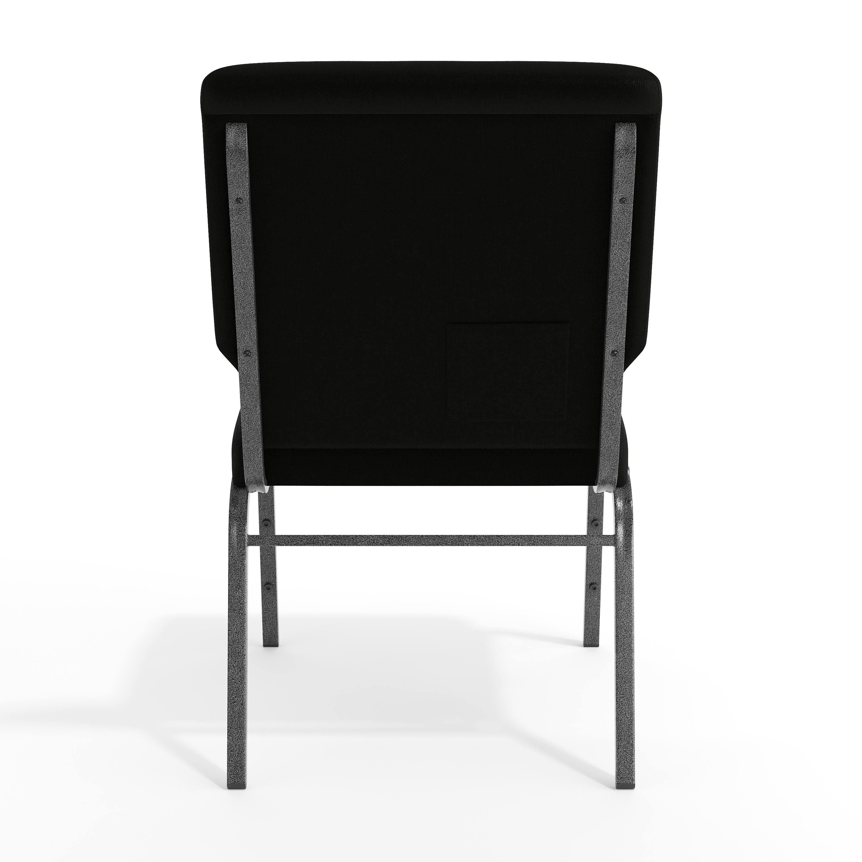 Alt View 7. Emma + Oliver - Church Chair 20.5 in. Wide - Black Fabric/Silver Vein Frame.