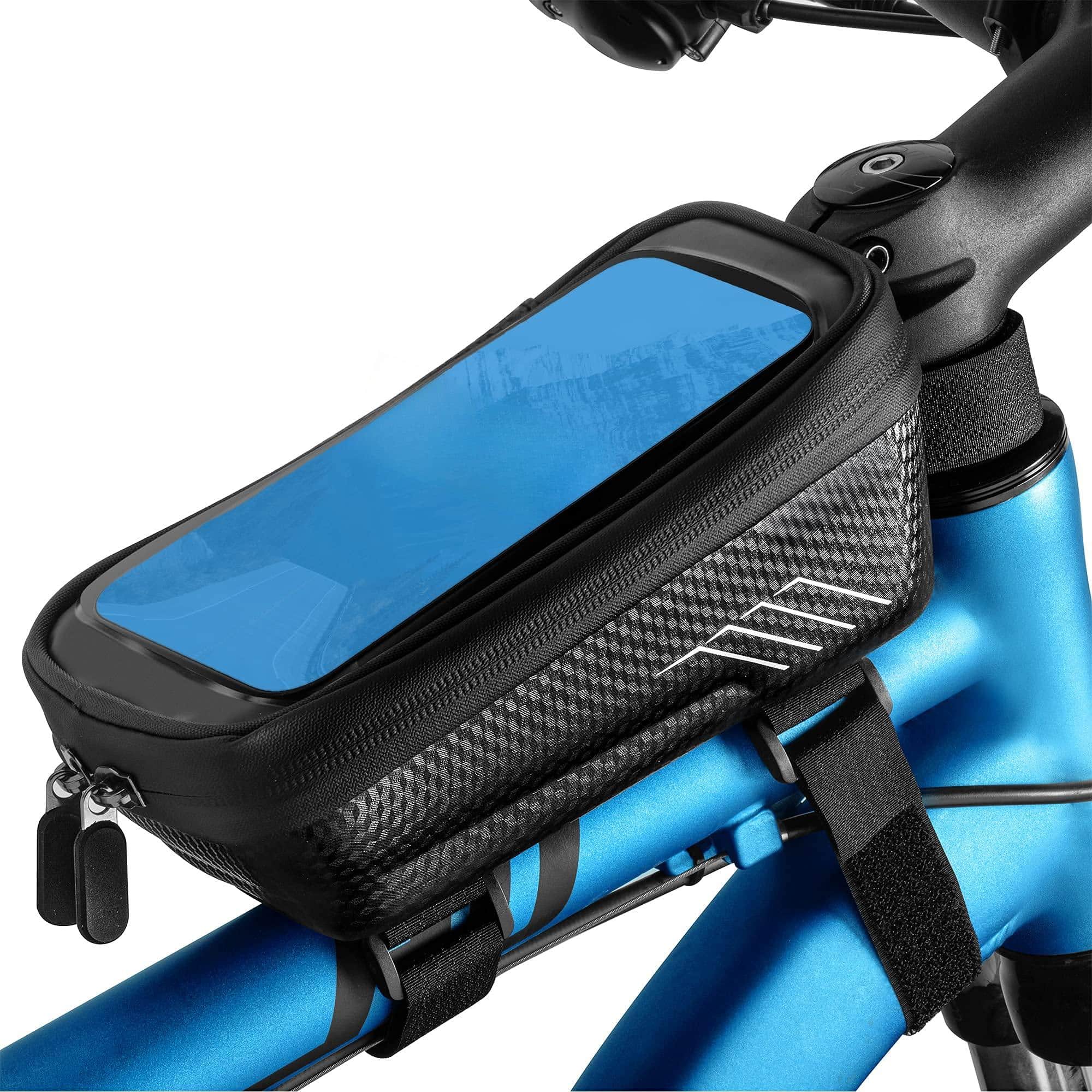 PO3TICJUNKI3 - Bike Universal Phone Holder Waterproof Zipper Storage Case Fits Smartphones Up To 4 X 7 Velcro Strap - Default