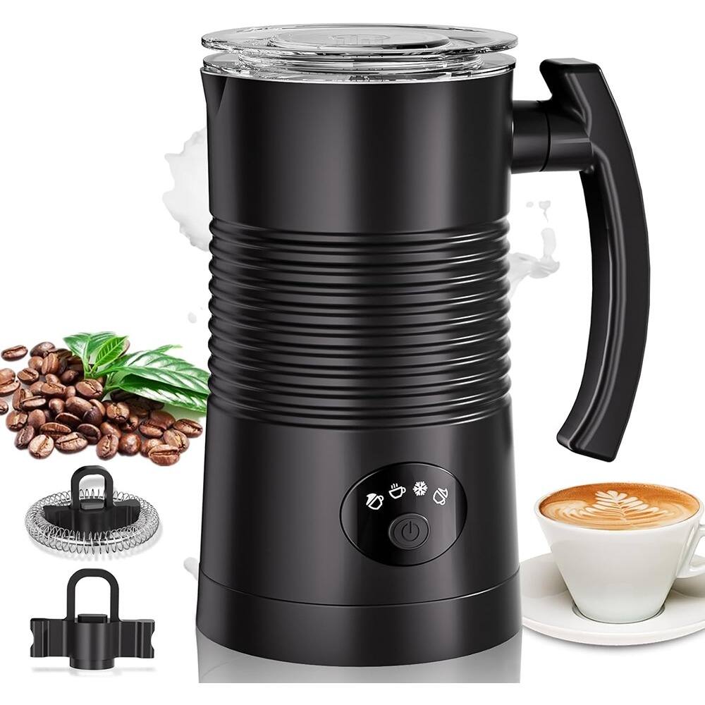 Angle. ACJPR - Electric Milk Frother – 11.8oz Automatic Hot & Cold Foam Maker for Coffee, Latte, Cappuccino, Hot Chocolate - Black.