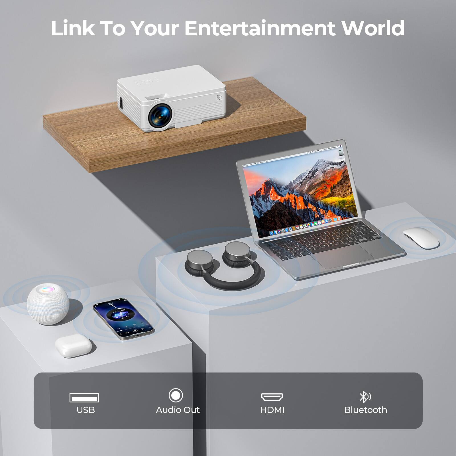 Link To Your Entertainment World

USB Audio Out HDMI Bluetooth