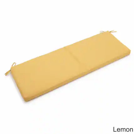 Front. Blazing Needles - 60-inch by 19-inch Spun Polyester Bench Cushion - Lemon.
