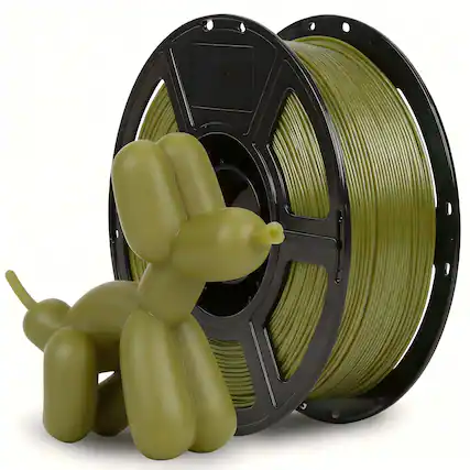 Front. Flashforge - HS PLA 3D Printer Filament 1.75mm, 500mm/s (600+), ±0.02mm for Most 1.75mm 3D Printers - 1kg Spool - Olive Green.