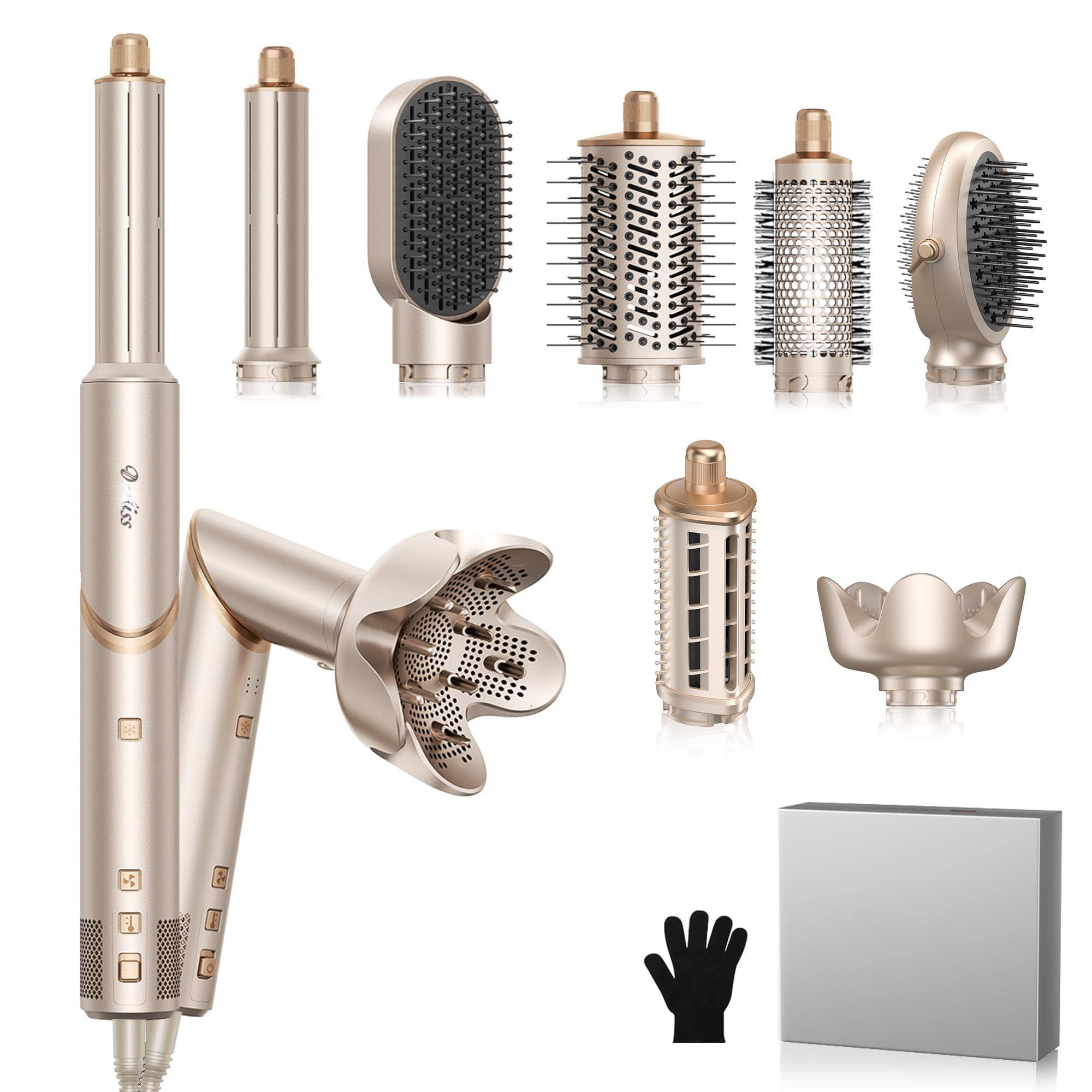 Front. Reds Spade - Dryer Brush Multi Hot Air Styler foldable Rpm Blow Tool Set With Diffuser Auto wrap Curler For Fast Drying - Default.