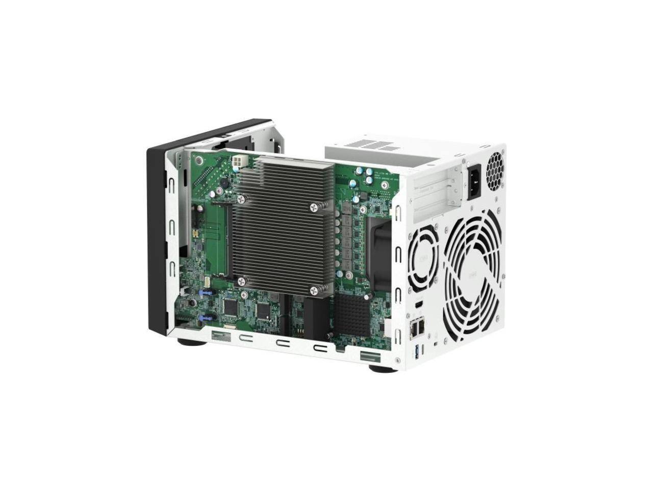 Alt View 7. QNAP - QNAP TVS-h474-PT-8G-US 4-Bay NAS, Intel Pentium 2-Core, 8GB DDR4, 2.5 GbE, PCIe Gen 4 (Diskless).