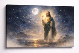 FC Design - Large Canvas 24x36" Frameless Midnight Blue Sacred Christ Art Painting Home Wall Décor - MultiColor