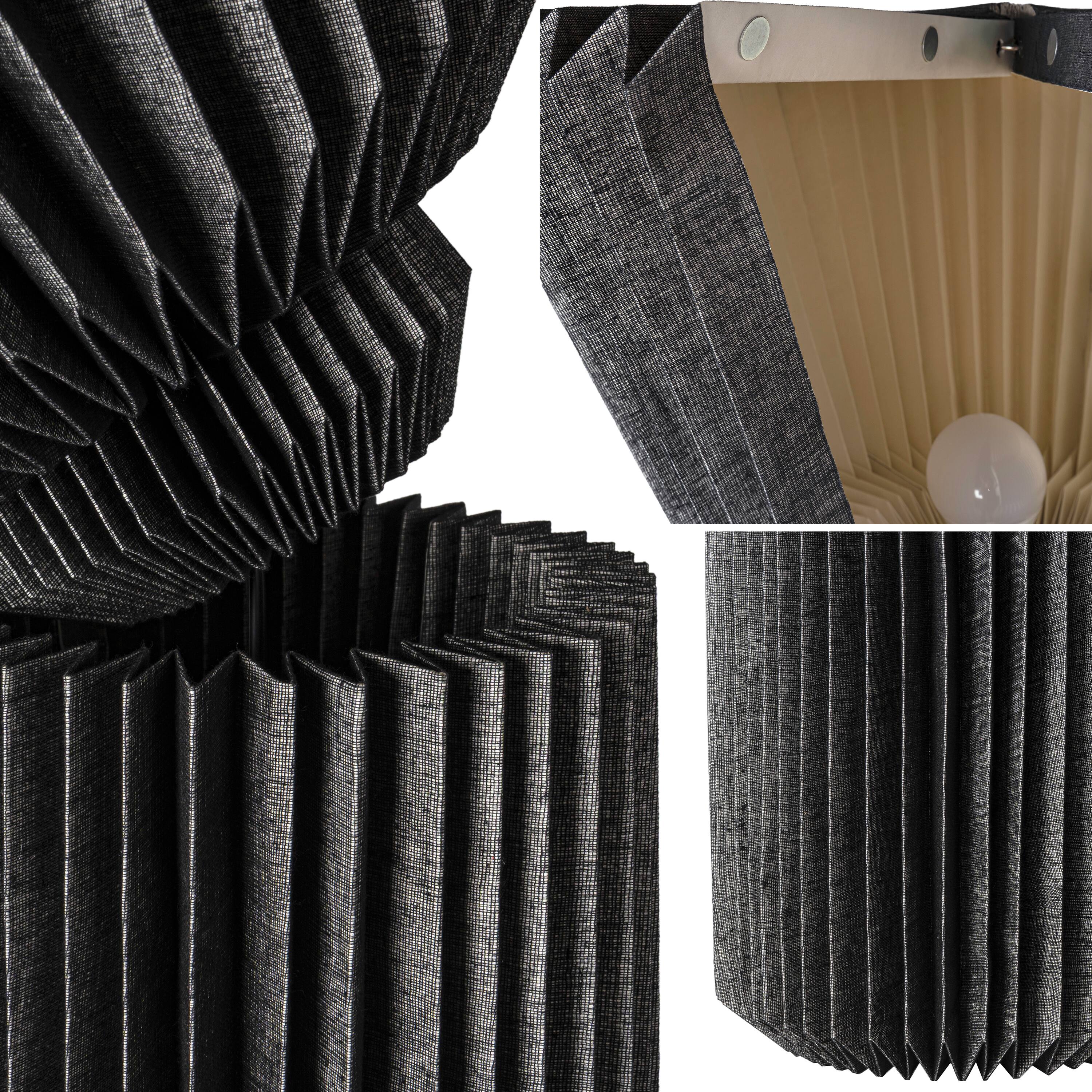 Alt View 4. Jonathan Y - Archer 37" Modern Minimalist Pleated Shade Floor Lamp, Black - Black.