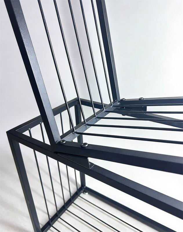 Alt View 6. HTUTWOO - 5-Tier Metal Geometric Bookshelf - Modern Narrow Floor Bookcase, Space-Saving Corner Organizer for Living Room Bedroom - Black.
