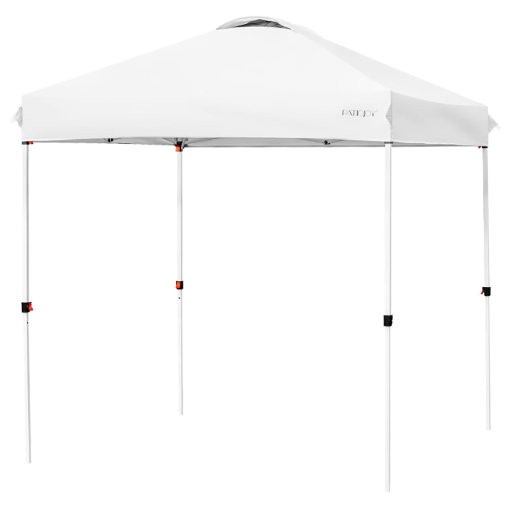 Angle. Kadyn - 6.6  x 6.6 Feet Outdoor Pop Up Camping Canopy Tent with Roller Bag-White, Outdoor Gazebo Party Tent Canopy Tent.