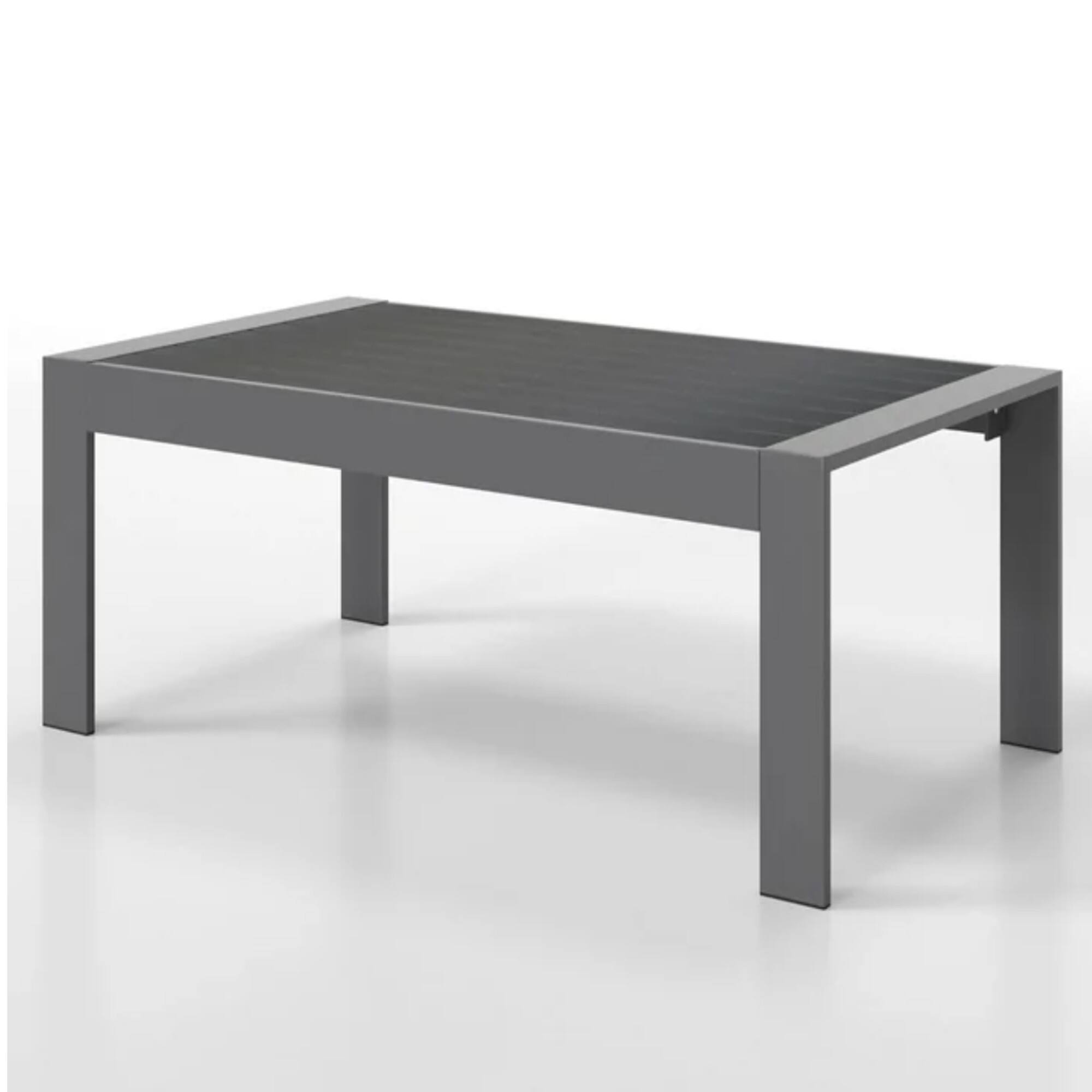 Alt View 5. Mondawe - 43" Aluminum Rectangle Patio Coffee Table - Grey.