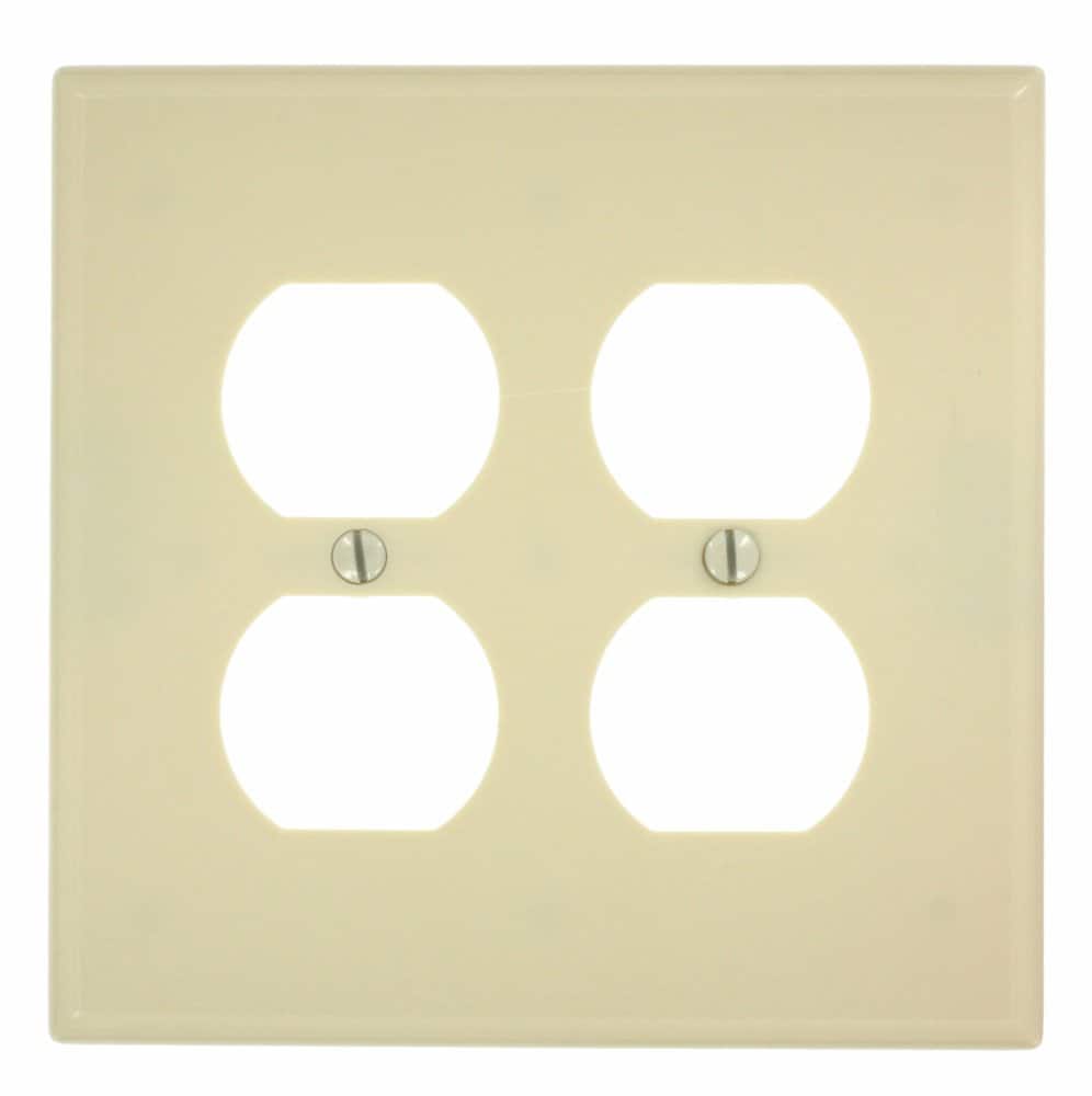 Leviton - 2 gang Thermoset Plastic Duplex Wall Plate 1 pk - Ivory price history on PriceWatchPro