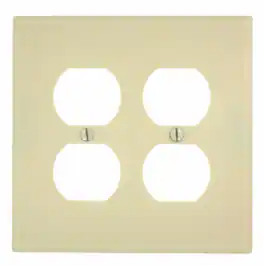 Leviton - 2 gang Thermoset Plastic Duplex Wall Plate 1 pk - Ivory