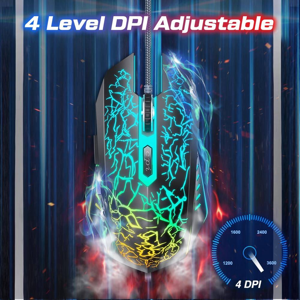 4 Level DPI Adjustable

1200 1600 2400 3600

4 DPI
