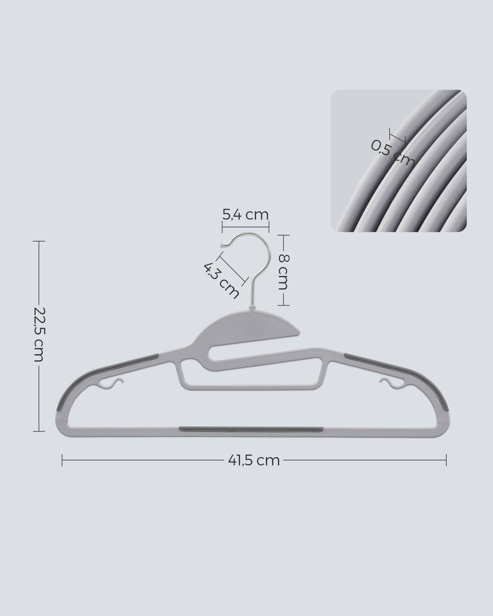 0,5 cm  
22,5 cm  
5,4 cm  
8 cm  
4,3 cm  
41,5 cm