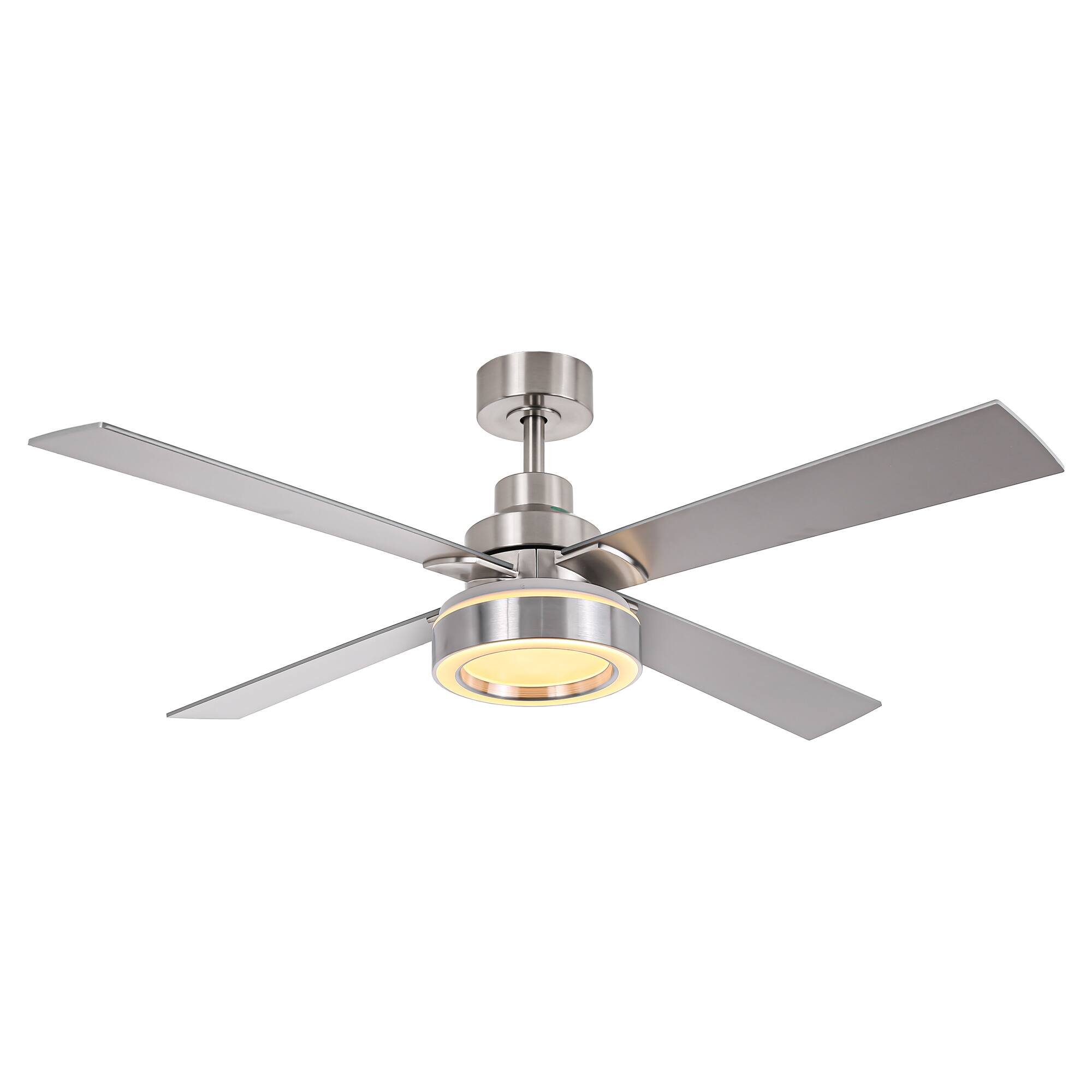 Alt View 7. Vaczon - 52" Modern Brushed Nickel LED Smart Ceiling Fan with Remote and APP Control - Nickel.