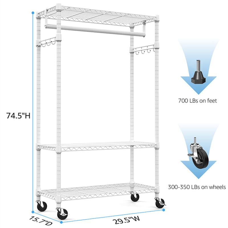 700 Lbs on feet  
74.5"H  
300-350 Lbs on wheels  
15.7"D  
29.5"W