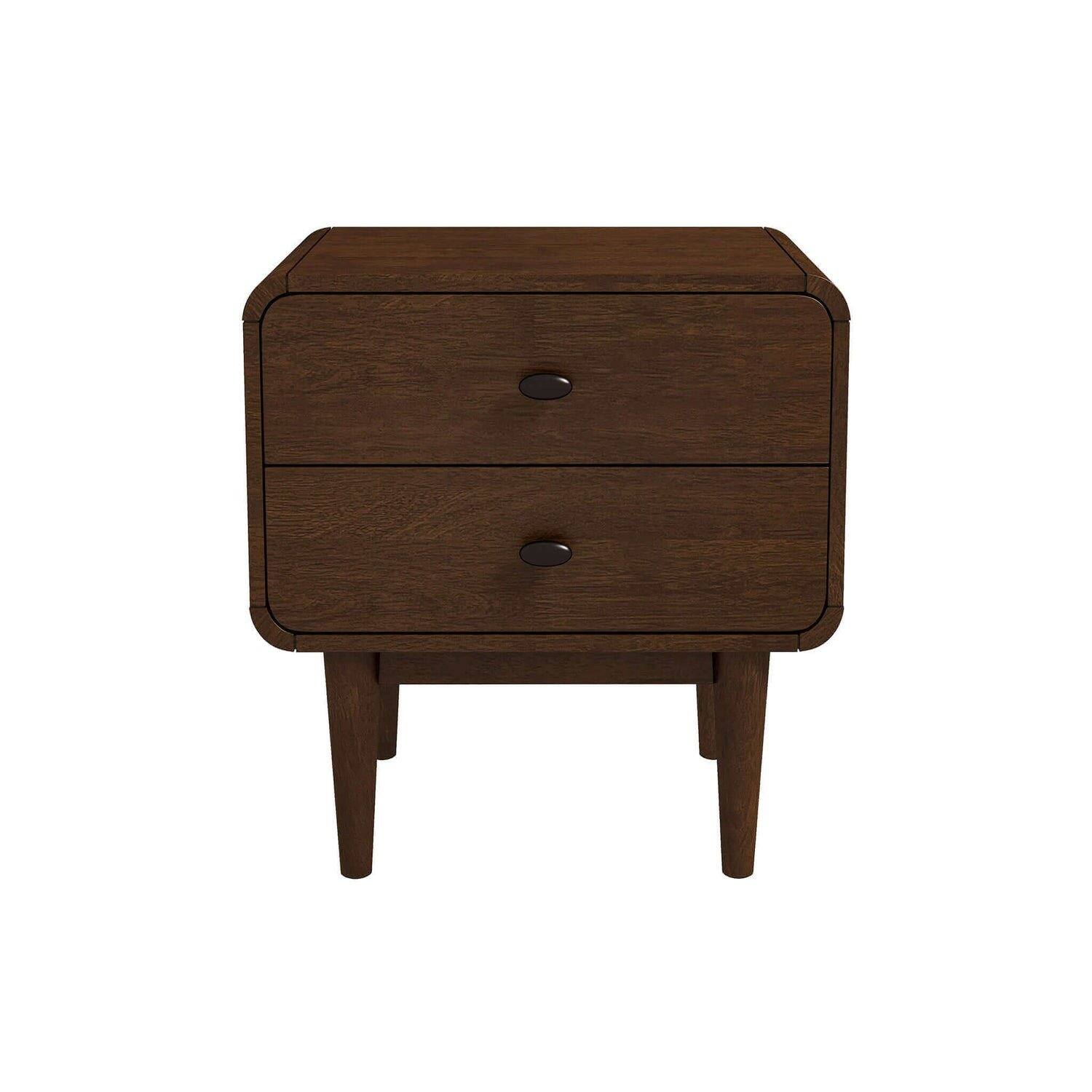 Alt View 2. Spaco - Spaco Mid Century Modern Style Night Stand with 2 Drawer for Bedroom - Brown.
