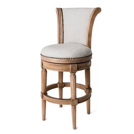 Maven Lane - 31" Pullman Bar Stool In Finish With Fabric Upholstery - Weathered Oak