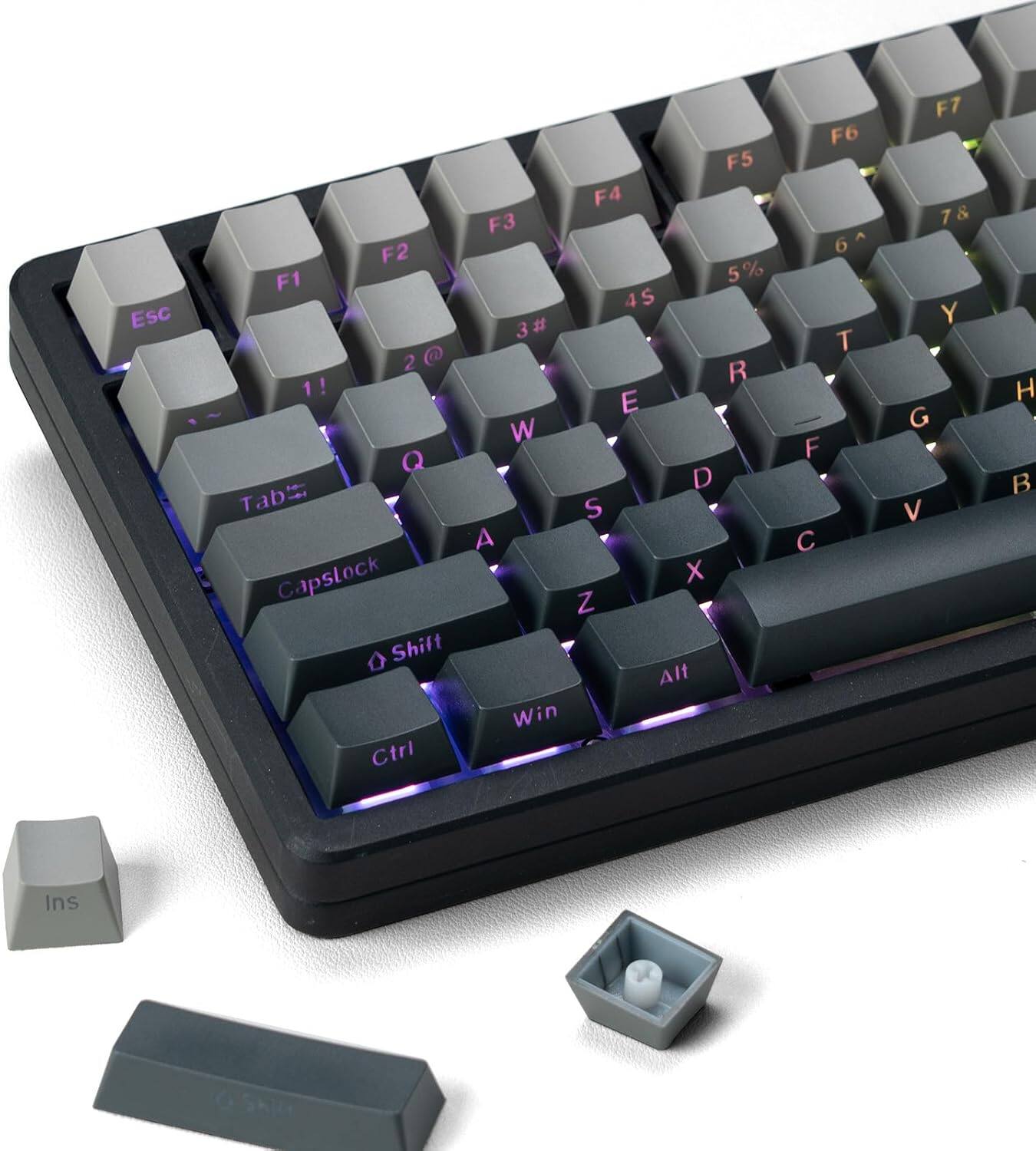 Esc F1 F2 F3 F4 F5 F6 F7  
1! 2@ 3# 4$ 5% 6^ 7&  
Q W E R T Y U I O P  
Tab A S D F G H J K L  
Capslock Z X C V B N M  
Shift Ctrl Win Alt  
Ins