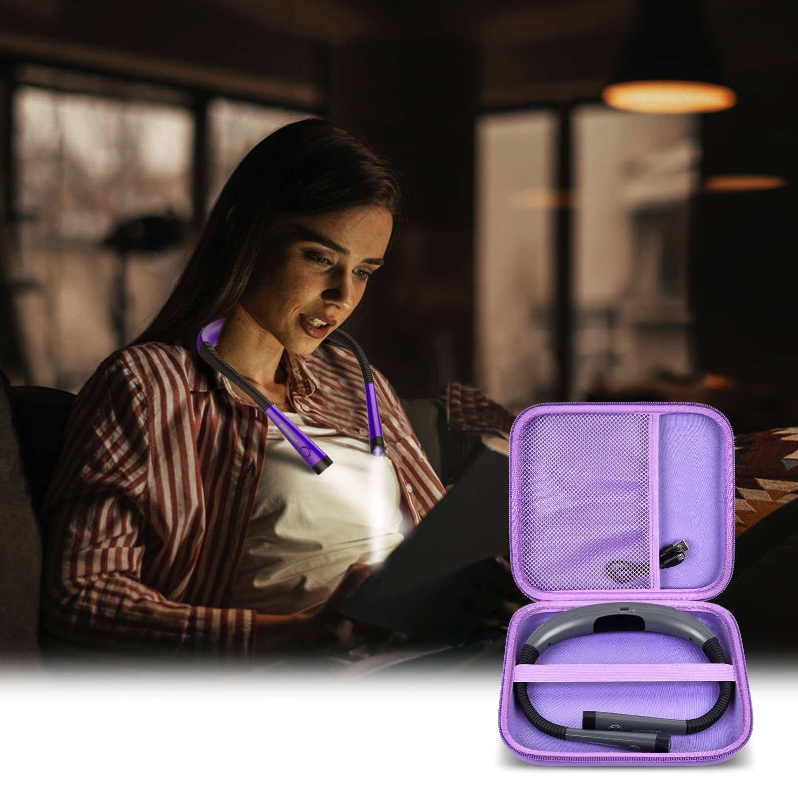 Alt View 3. MAGICAL RUBS - Case Compatible With Glocusent/for Vekkia/for Litom/for Ledgle/for Takkui/for Tsingree Led Neck Reading Light Book Fo... - Grey.