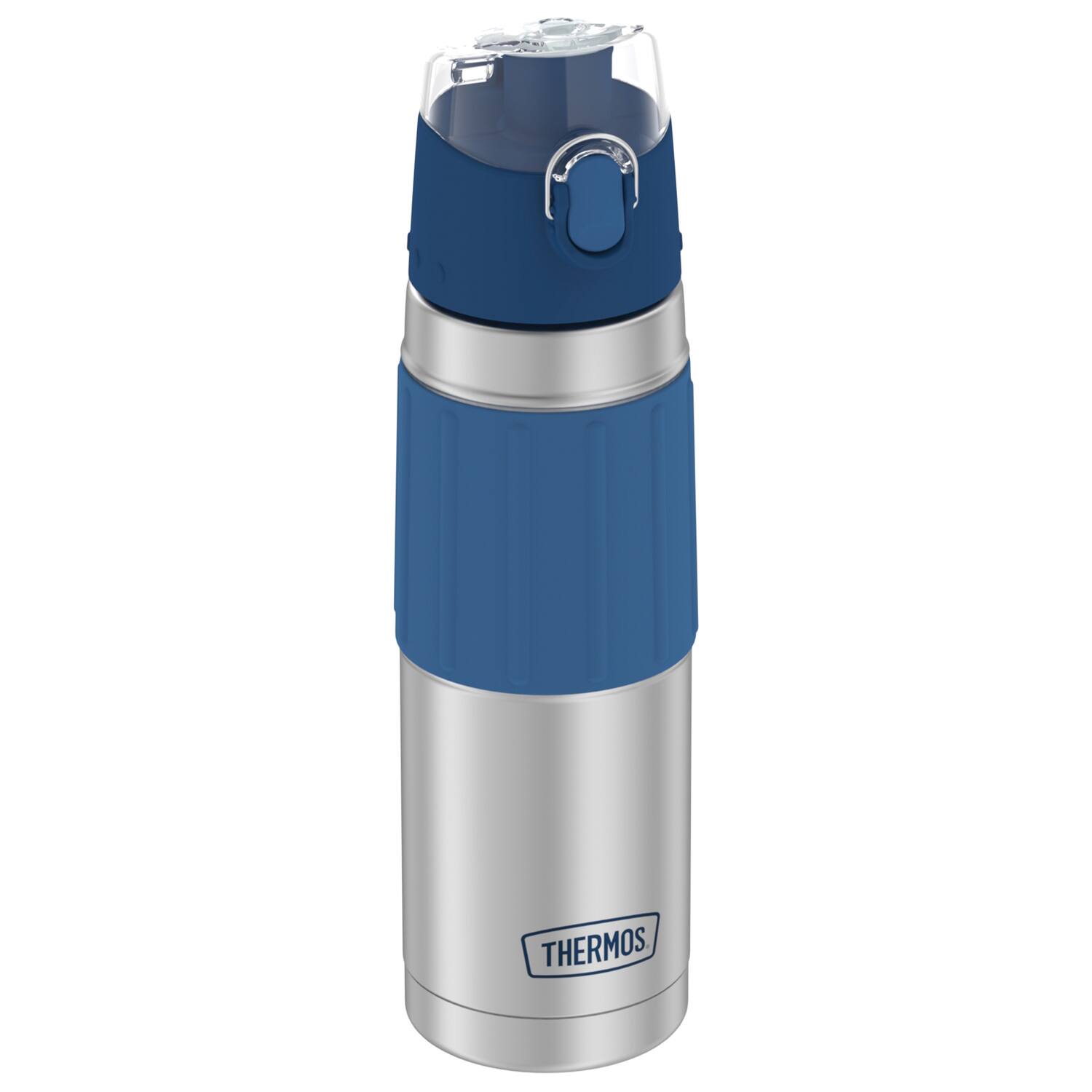 Left. Thermos - 18-Ounce Vacuum-Insulated Stainless Steel Hydration Bottle - Slate Blue.