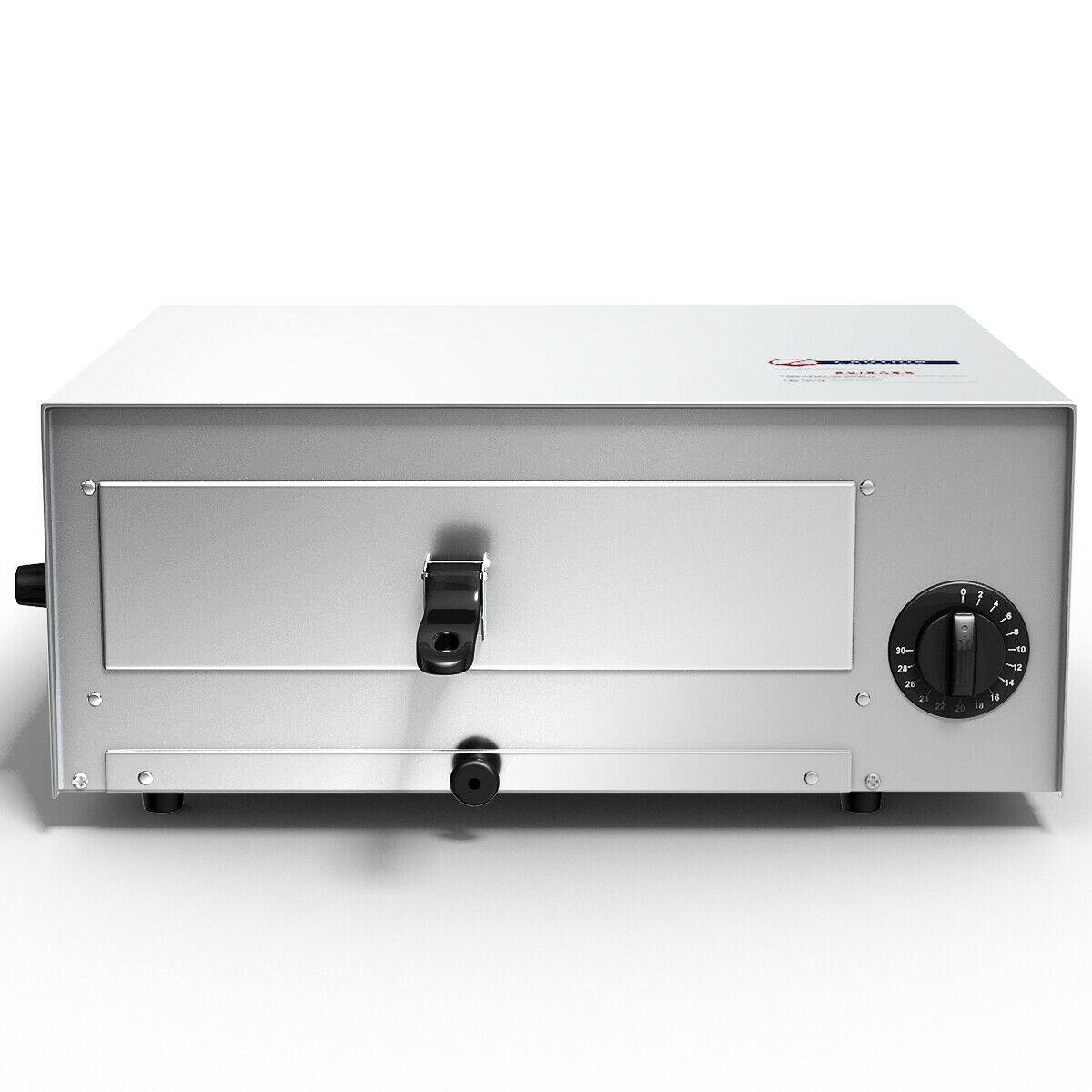 Alt View 4. SKONYON - Stainless Steel Electric Pizza Oven with Fast Heating and Indoor Countertop Design - Silver.