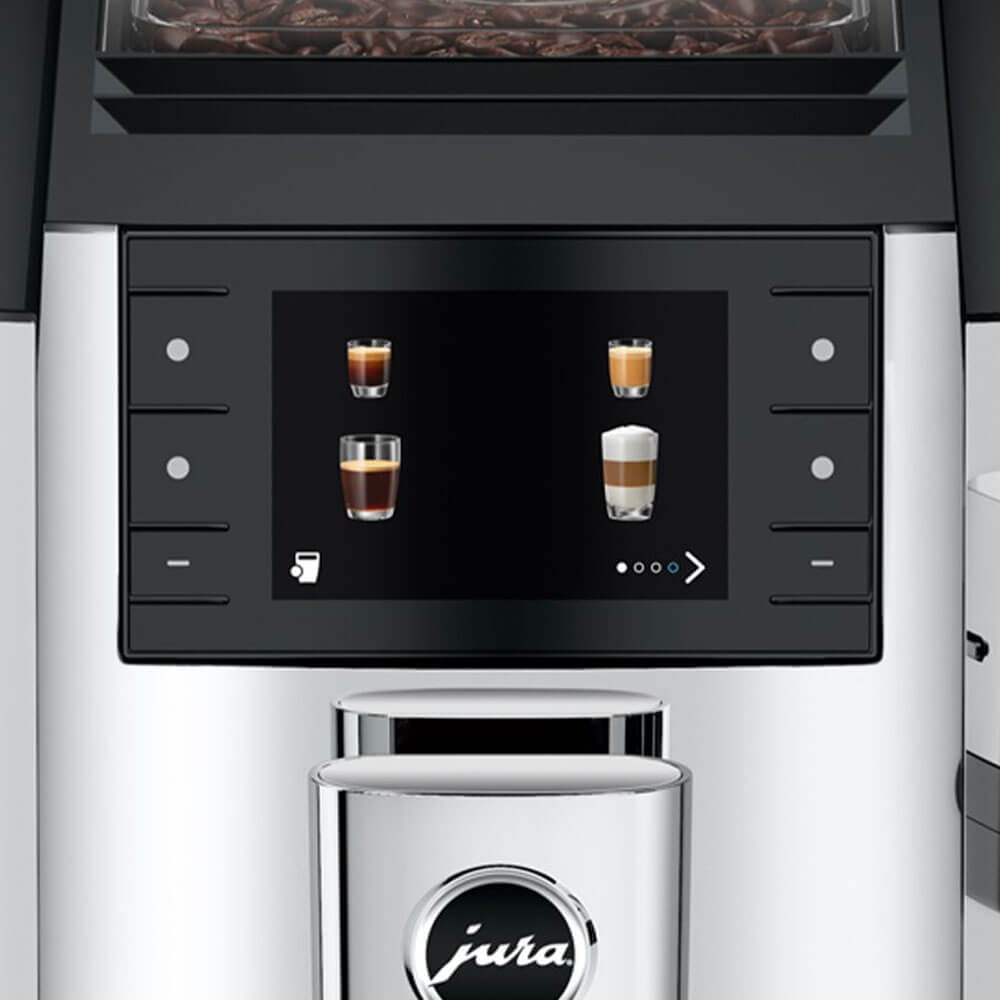 Alt View 4. JURA - Jura E8 Automatic Coffee Machine - Chrome - Chrome.