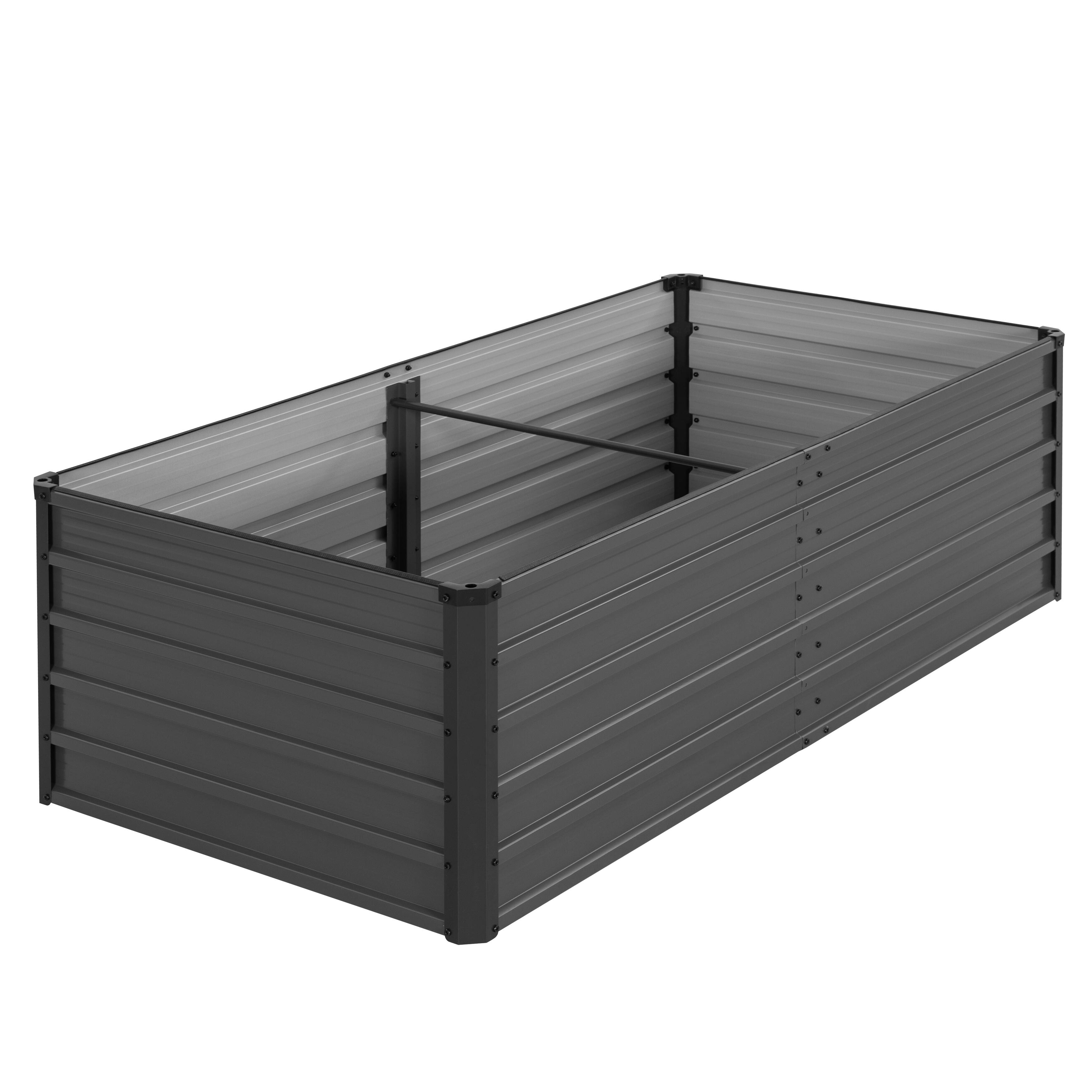 Alt View 6. Nuu Garden - 6x3x2ft Rectangular Galvanized Raised Garden Bed Metal Planter Box for Vegetables Flowers Herb - Dark Gray.
