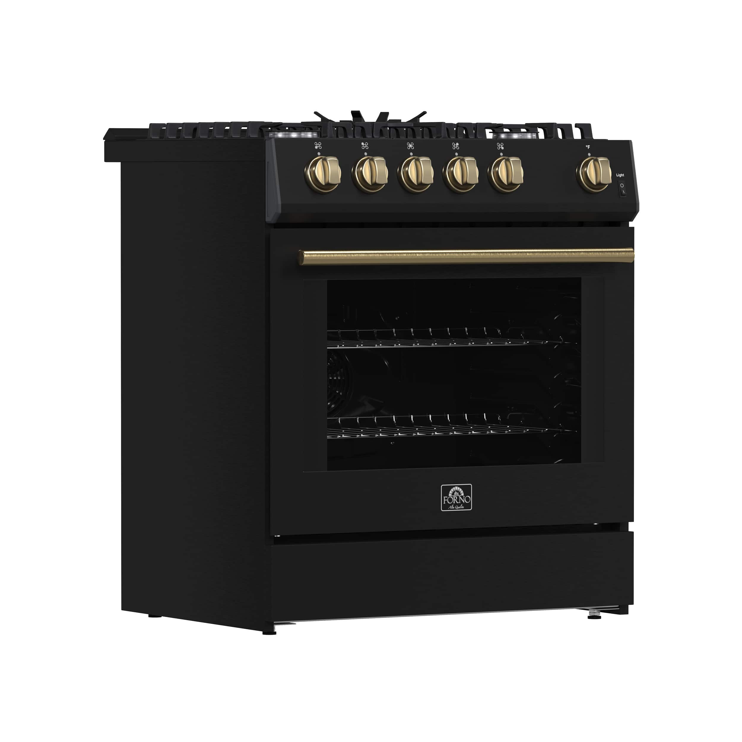 Angle. Forno Appliances - Leonardo 5 Cu. Ft. Freestanding Gas Convection Range with LP Conversion Kit - Black.