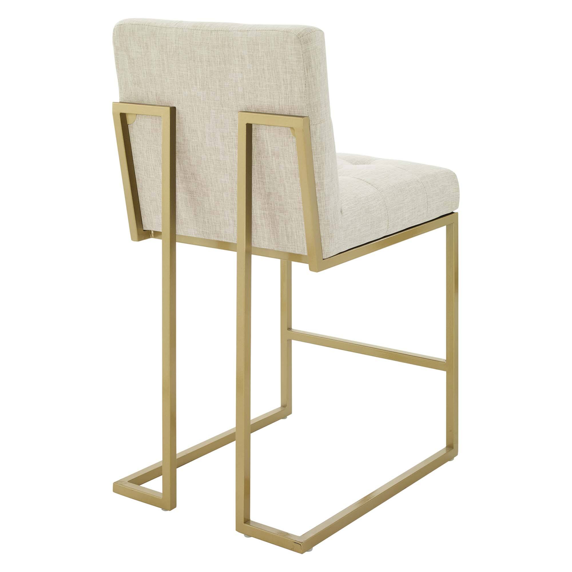 Left. Modway - Privy Gold Stainless Steel Upholstered Fabric Counter Stool by Modway - Brown.