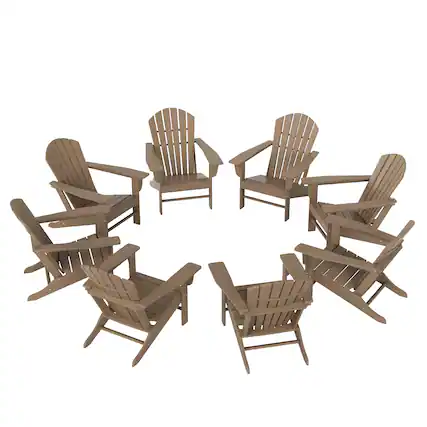 Front. WestinTrends - WestinTrends Dylan Outdoor Adirondack Chair (Set of 8) - Weathered Wood.