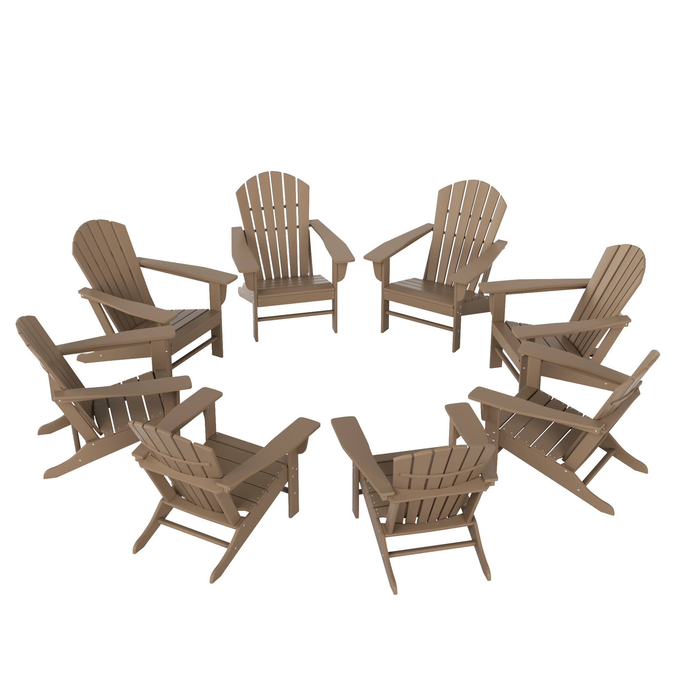 Front. WestinTrends - WestinTrends Dylan Outdoor Adirondack Chair (Set of 8) - Weathered Wood.