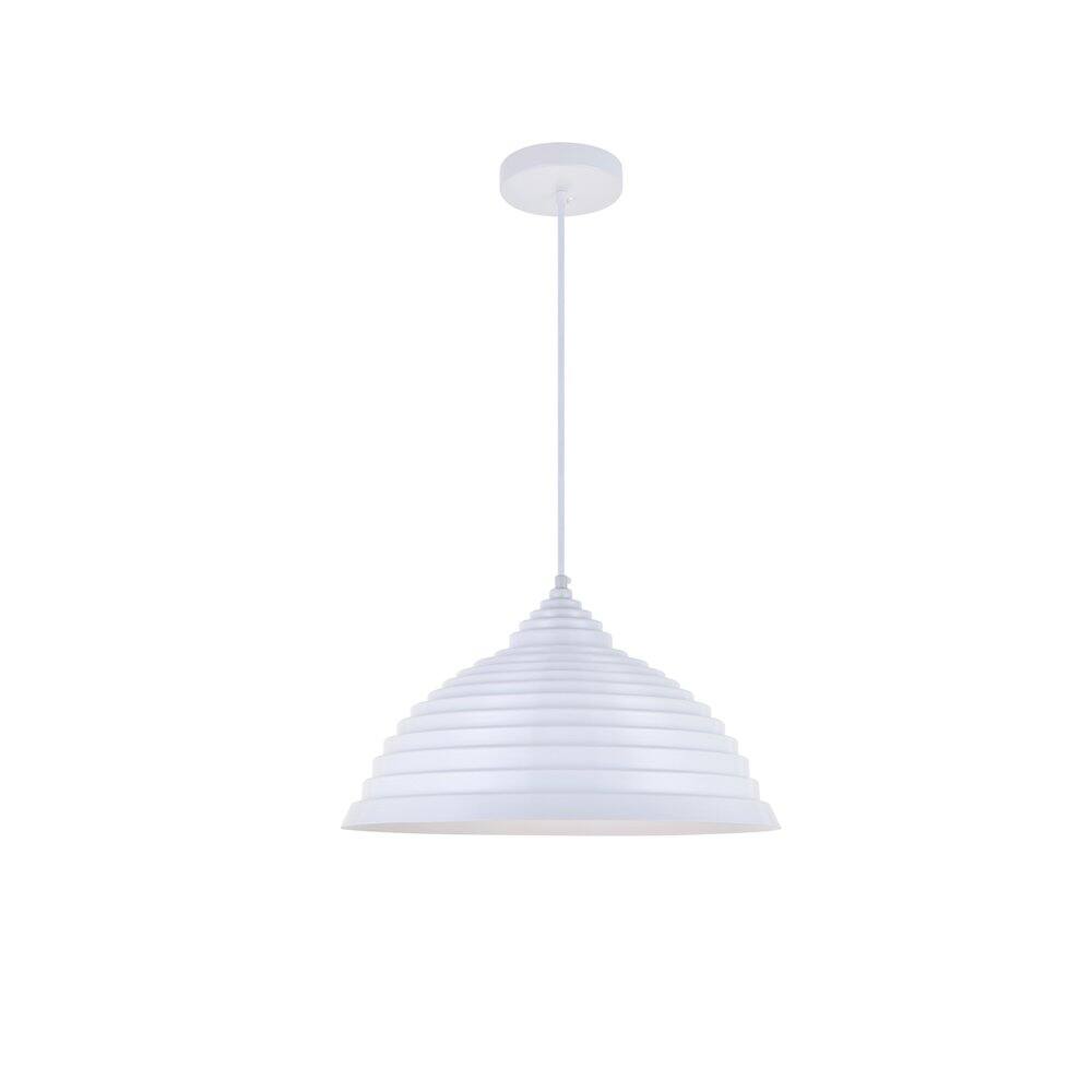 Alt View 5. Living District - Circa 1 Light White Pendant - White.