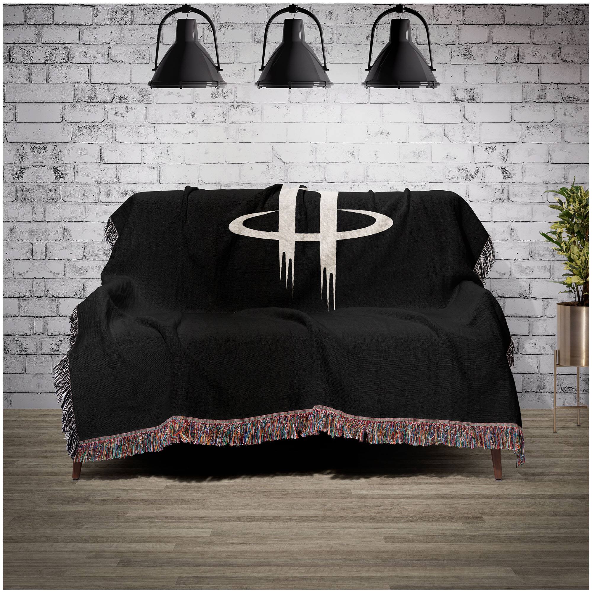 Alt View 1. Chad & Jake - Houston Rockets Woven Blanket - Black.