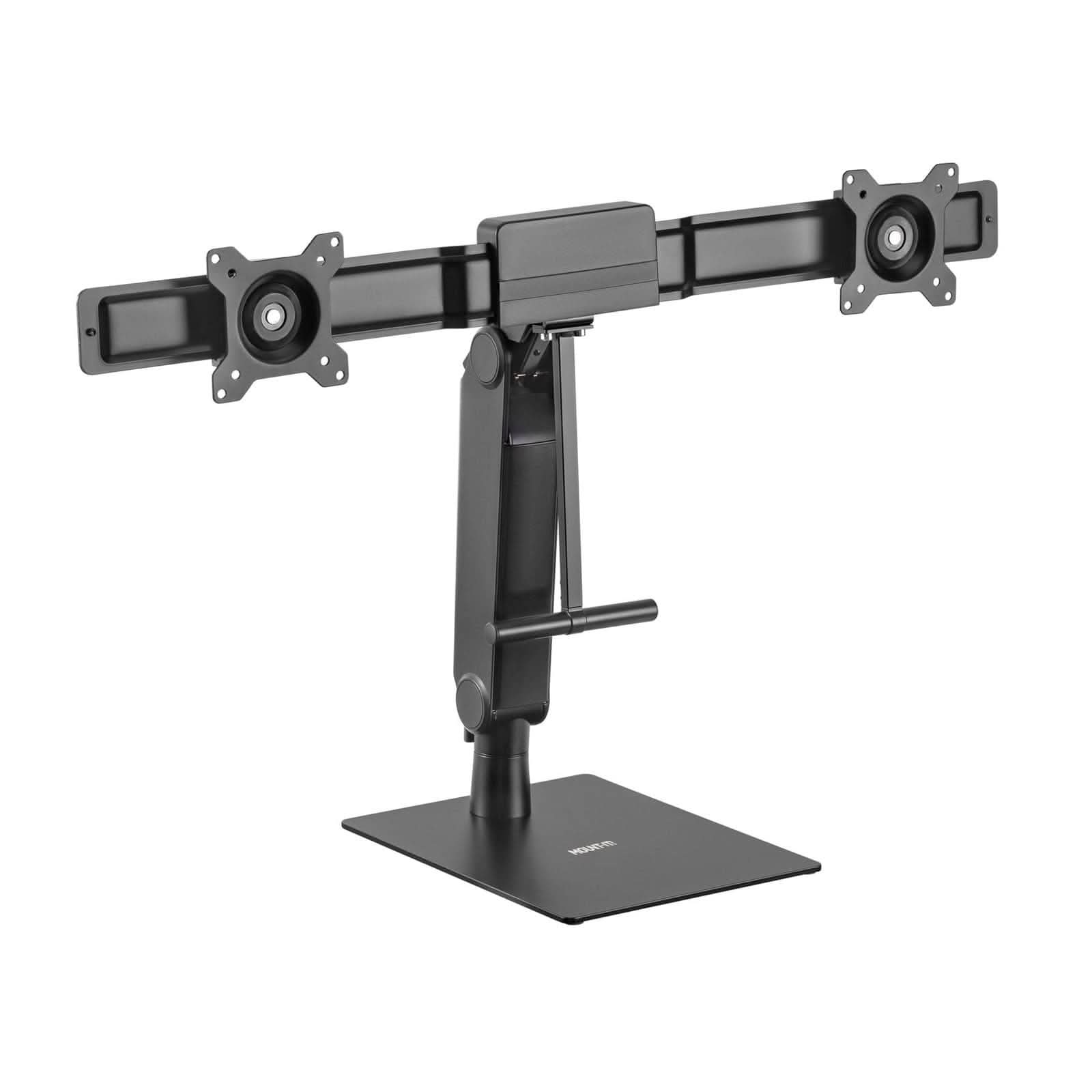 Alt View 5. Mount-It! - Freestanding Dual Monitor Stand With Height Adjustment for 17″–32″ Screens, Spring Arms, Tilt/Swivel & Rotation - Black.