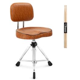 Winado - Drum Throne with Backrest, Height Adjustable Padded Seat Drum Stool