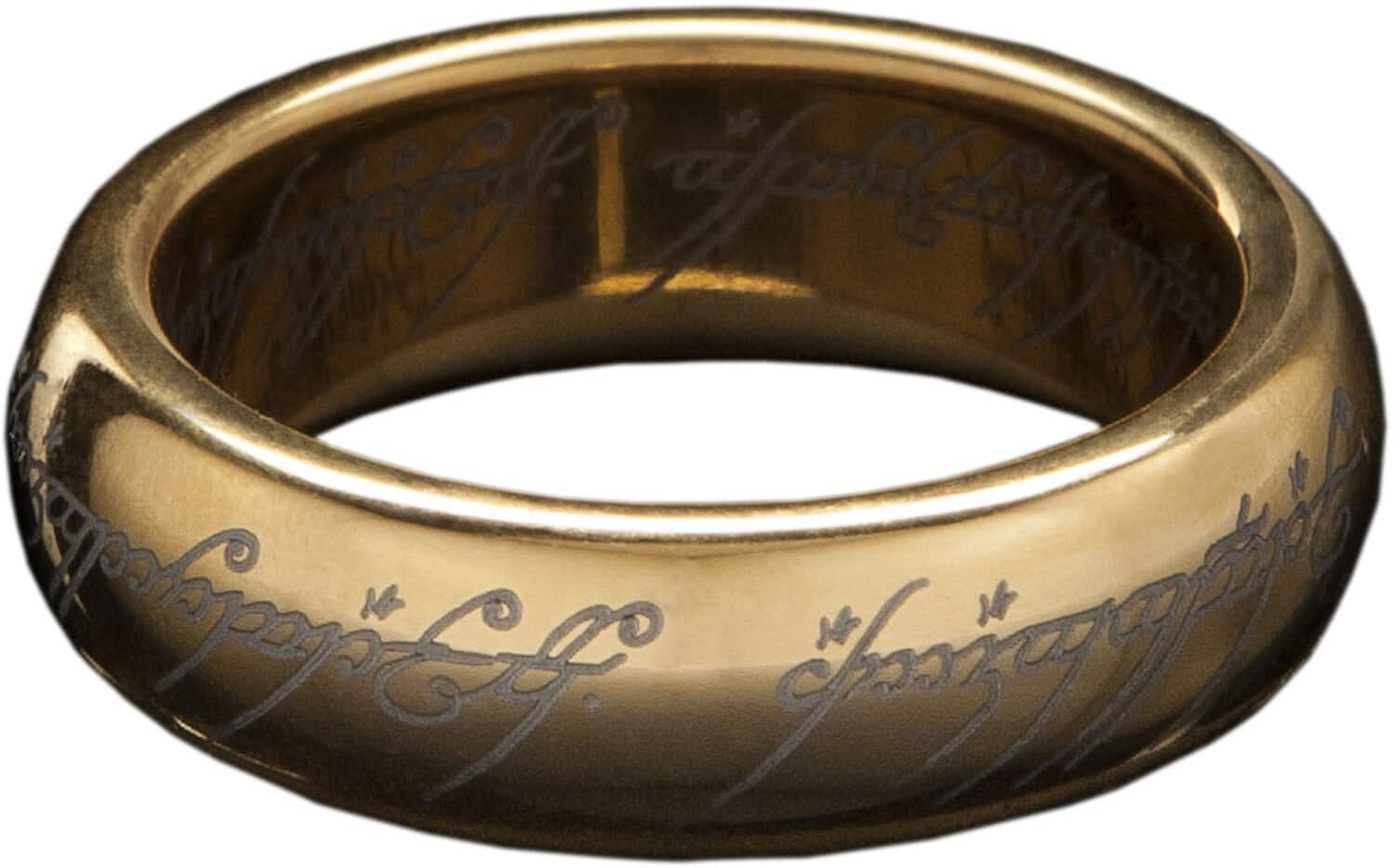 Weta Workshop - Lord of the Rings - LOTR™ The One Ring™ (Gold Plated Tungsten with Elvish Runes), - COLLECTIBLES - Multicolor
