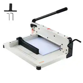 VEVOR - Heavy Duty Paper Cutter, 12" Industrial Commercial Guillotine Paper Cutter for A4 Paper, 400 Sheet Capacity, Solid Steel - White
