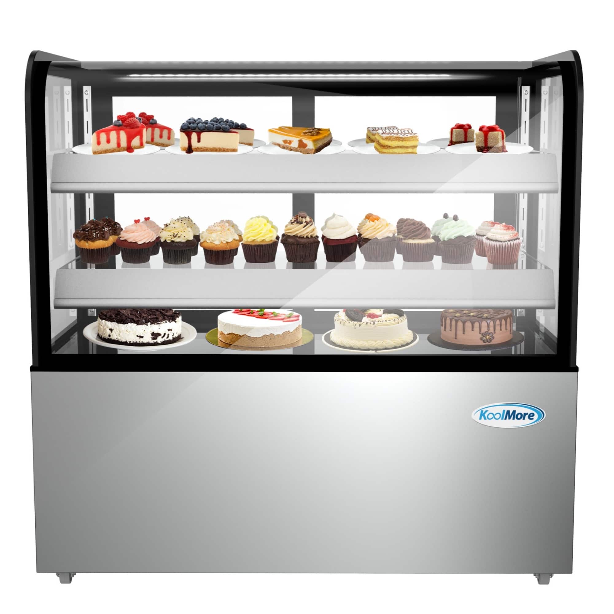 Koolmore - 48 in. Refrigerated Bakery Display Case, Frame, Curved Glass Front, 13 cu. ft. CDHF-14C - Stainless Steel price history on PriceWatchPro