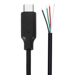 Unique Bargains - 0.3M USB C Male to 4-Pin Bare Wire Pigtail, 20AWG 12V 5A, for DIY Keyboard/Fan Repair - Black