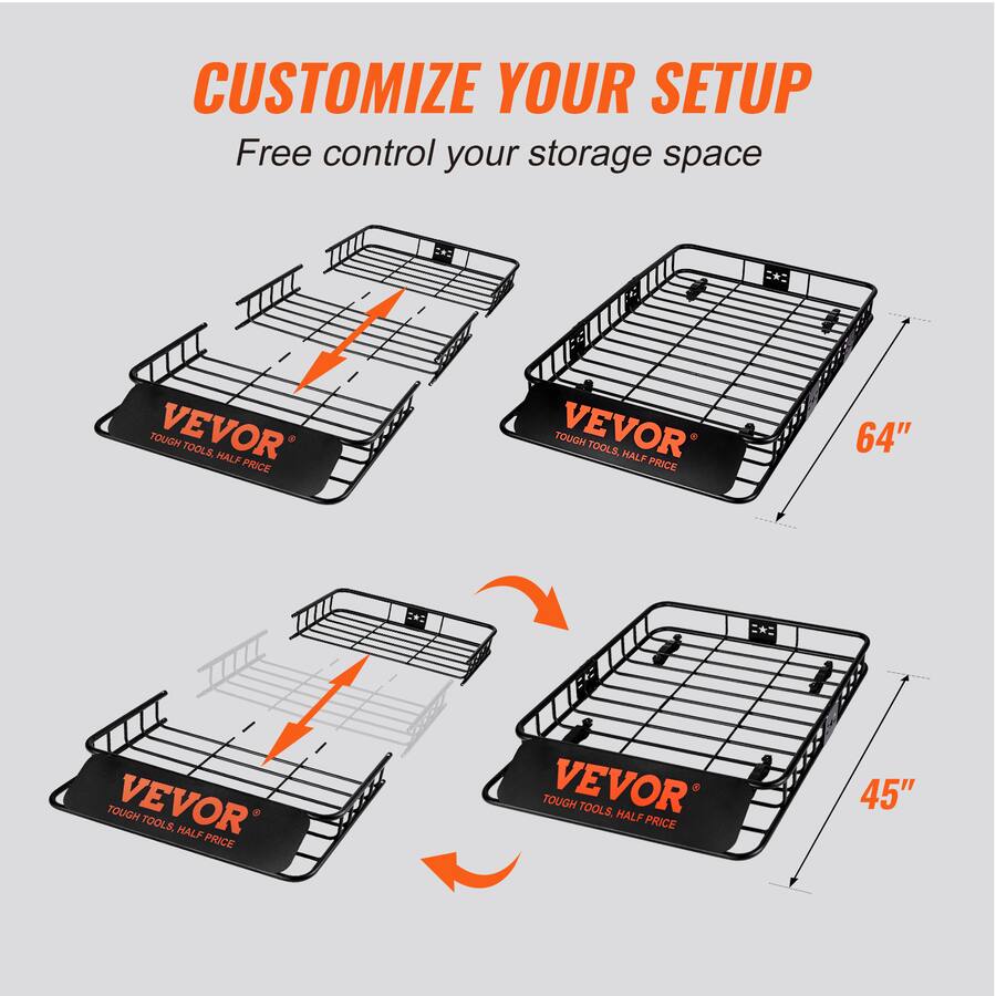 Bycd VEVOR Roof Rack Cargo Basket, 64