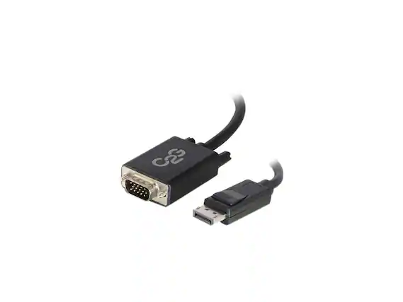 Front. Cables to Go - C2G 54331 DisplayPort Male to VGA Male Active Adapter Cable, TAA Compliant, Black (3 Feet, 0.91 Meters) - Black.